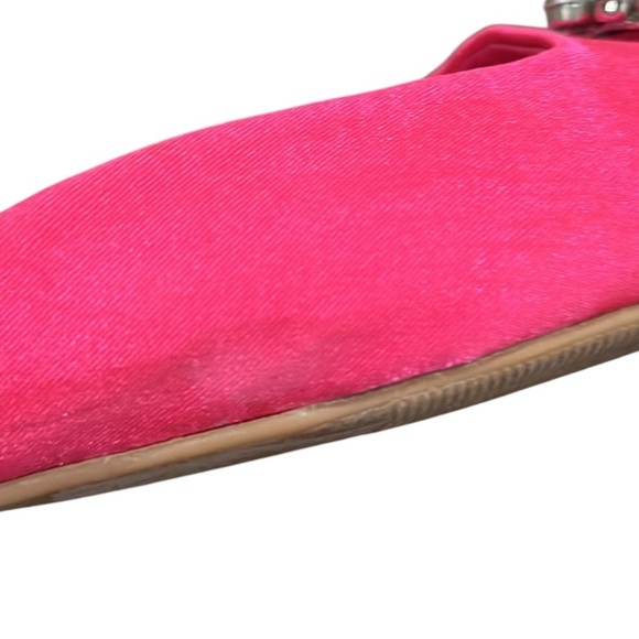Open Edit Kendall Fuschia Pointy Crystal Embellished Slingback Flats Size - Picture 10 of 11